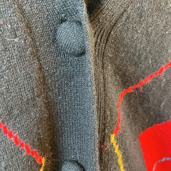 Valerie Stevens Angora Blend Argyle Pattern Women's SZ LG Cardigan 80s Mall Rat - Picture 7 of 8